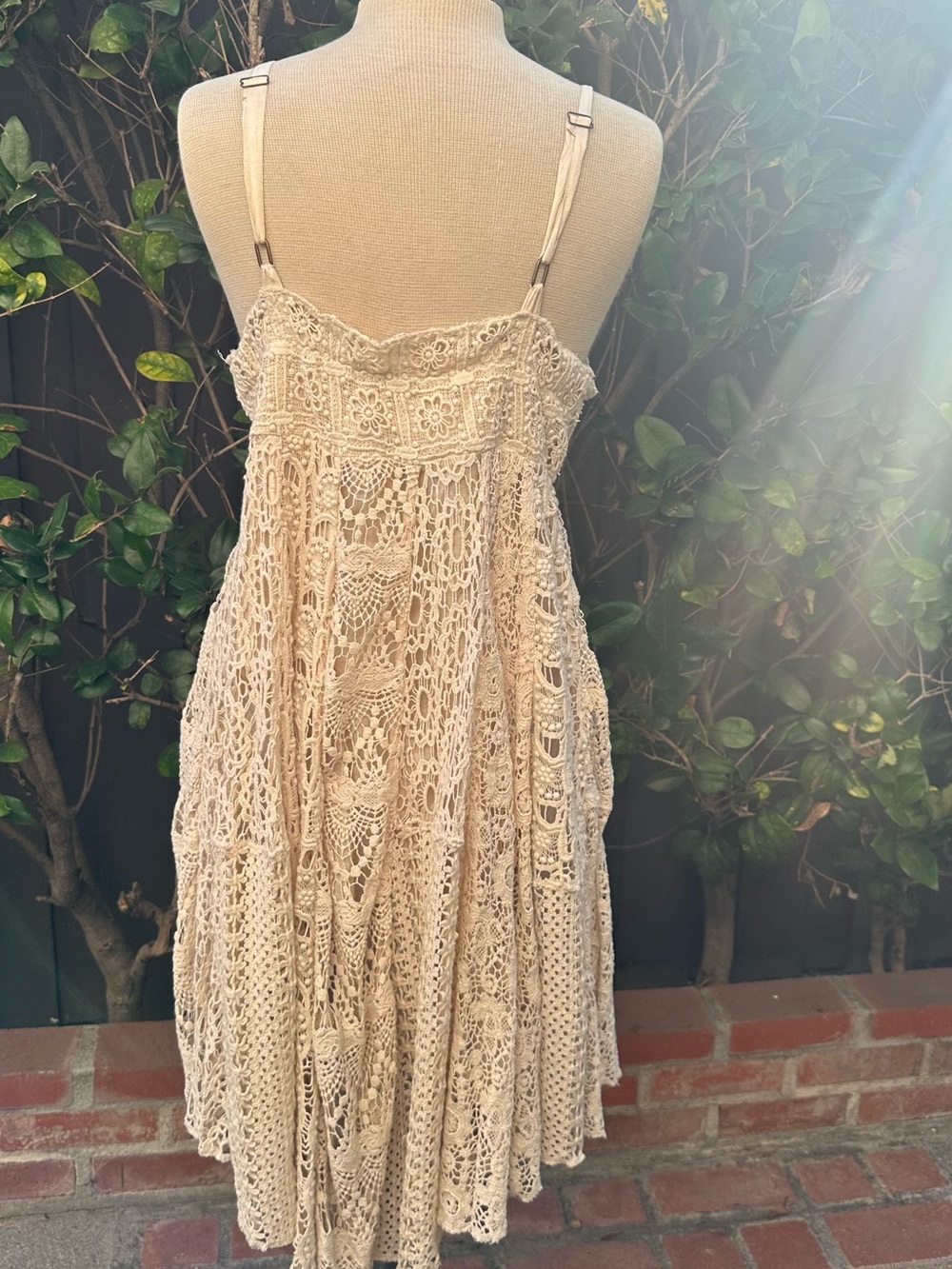 Free People Beige Crochet High-Low Dress - Picture 5 of 16